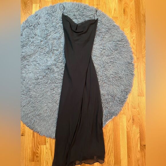 Vintage ABS Allen Schwartz Vintage Black Evening Dress Size 12 - Picture 1 of 6